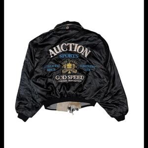 Cropped black bomber jacket with